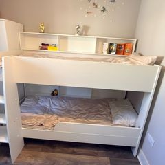 White bunk bed