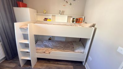 White bunk bed