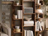 Rustic Industrial Bookcase Display Shelf 140cm