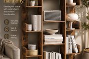Rustic Industrial Bookcase Display Shelf 140cm