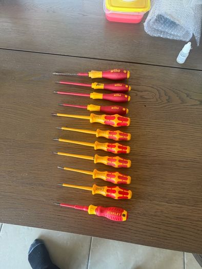 VDE Screwdrivers Flat Head Wiha Wera Stanley