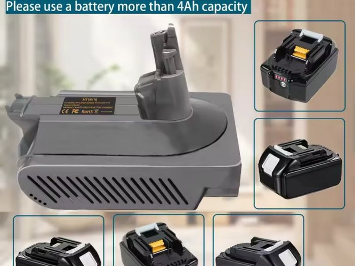 Battery Adapter for Dyson V10 for Makita 18V Lithium Battery Converting To for Dyson V10 Animal Cyclonic Vacuum Cleaner