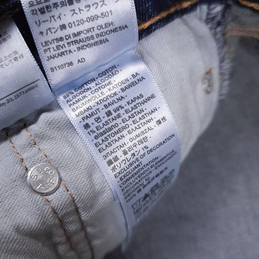 Levi's Dark Wash Indigo Navy Blue 511 Slim Straight Leg Jeans W42/L34