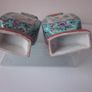 Pair of   Chinese Porcelain Turquoise vase shaped wall pocket early 20th century Image 6