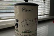 Biscuit Jar / Tin with farm animal pictures