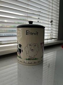 Biscuit Jar / Tin with farm animal pictures