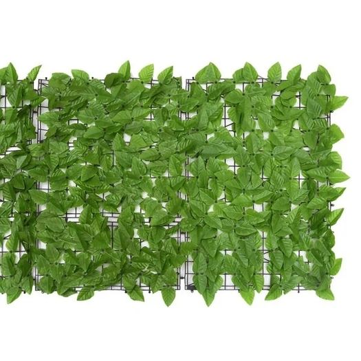 Balcony Privacy Screen with Green Leaves 300x150 cm