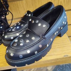 Black Studded Chunky Loafers  /School shoes