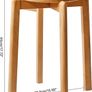 4pcs Solid Wood Round Stool, Shoes change Stool, Dressing Stool, Small stool, Stackable Stools for Living Room, Dining Room, Kitchen, Classroom, 27/27/45CM Natural Color Image 3