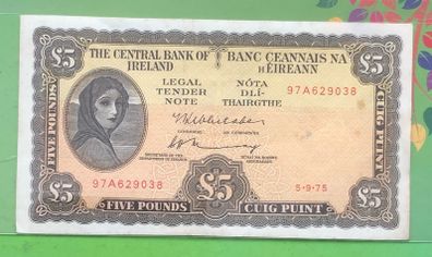 Irish Five Pound Lavery Note
