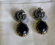 Gucci Marmont Earrings Crystal black
