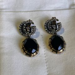 Gucci Marmont Earrings Crystal black