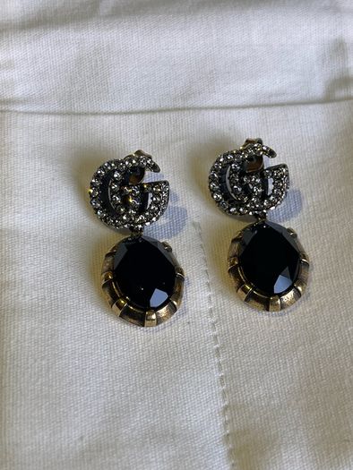Gucci Marmont Earrings Crystal black