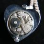 Vintage Sutton Wind Up Swiss Pendant Pocket Watch Silver Tone Heart Shaped (works well) Image 9