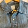 H&M blue denim western shirt - size Large Image 4