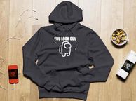 main image for ad You Look Sus Hoodie, Among Us Hoodie, Gamer Hoodie, Among Us Pullover, Among Us Hooded Sweatshirt, Gift For Gamers