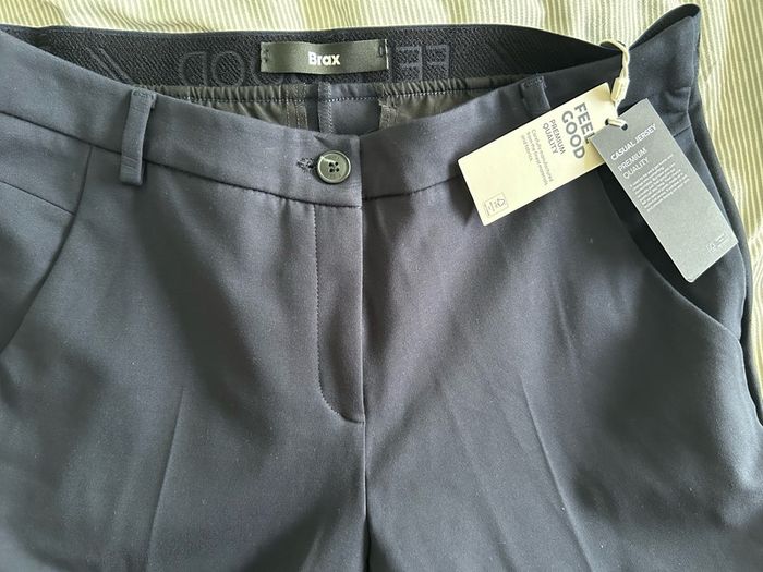 Brax "Style Marons" Navy Casual Jersey Trousers BNWT Size UK 12 / EU 38