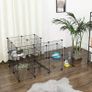 Guinea Pigs Cage, Metal Mesh Pet Playpen with Door, Customisable Fence for Small Animal, Rabbit, for Indoor Use, with Rubber Mallet, 143 x 73 x 71 cm Black (FREE POSTAGE) Image 6