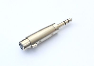 Adapter, female XLR to 1/4" TRS Stereo Jack