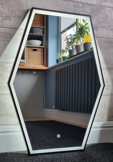 LED Bathroom Mirror 60x80cm Black Frame