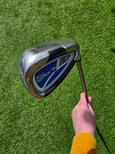 King Cobra ladies golf clubs. Right Hand 3 wood, 7 wood, pitching wedge, 9 iron and 8 iron.