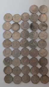 Job Lot of 42 Original Irish 50p Coins -Woodcock Design (Pre-Euro)