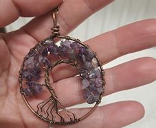 Amethyst Handmade Tree of Life Crystal Suncatcher