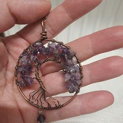 Amethyst Handmade Tree of Life Crystal Suncatcher