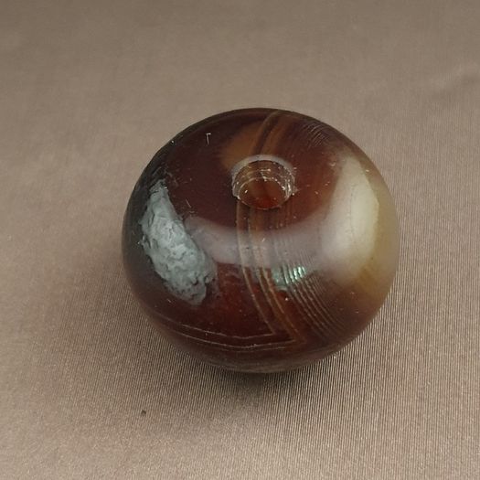 Vintage Natural Pattern Sulemani Tire Shape Agate Bead Amulet
