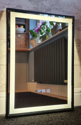 LED Bathroom Mirror Makeup Cosmetic Antifog Clock
