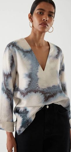 COS  Tie-Dye V-Neck Top
