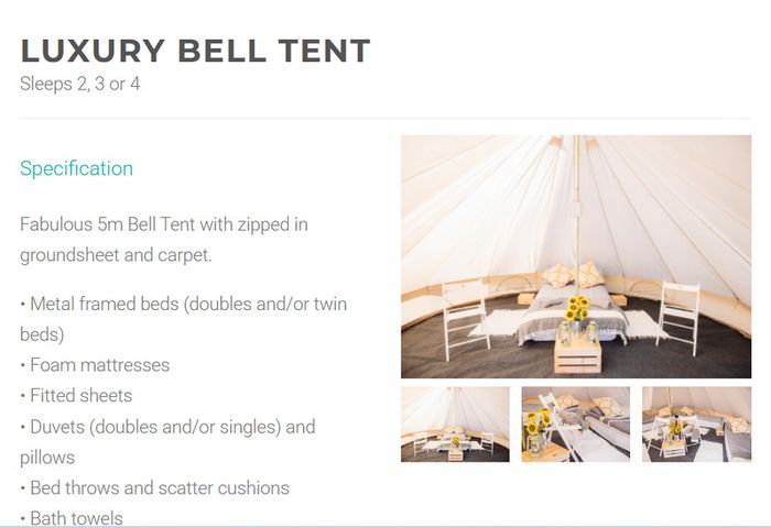 All together now GLAMPING and  2 tickets