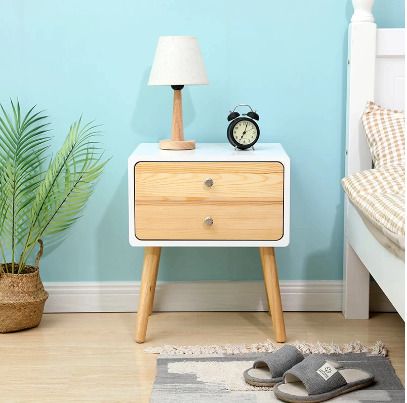 BRAND NEW Nordic Bedside Cabinet Nightstand With Drawers Organizer Storage  42x32x50cm