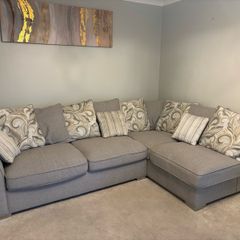 corner sofa, footstool & armchair