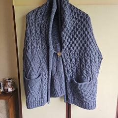 Arancraft Woolen Shawl Denim Colour