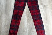 Tartan velvet look leggings