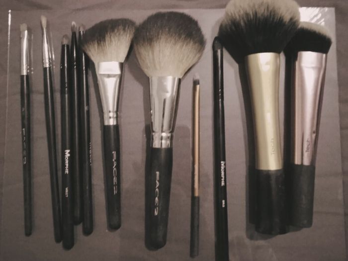 Selection of makeup brushes