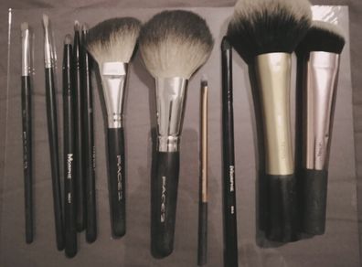 Selection of makeup brushes