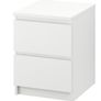 IKEA MALM Bedside Table - 2 Drawers - White. 40x55 cm Image 3