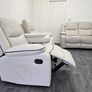 Cream & Grey Chloe 3+2 Seater Micro Fabric Recliner Sofas Image 5