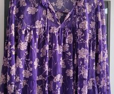 Per Una purple floral boho blouse Sz 12UK