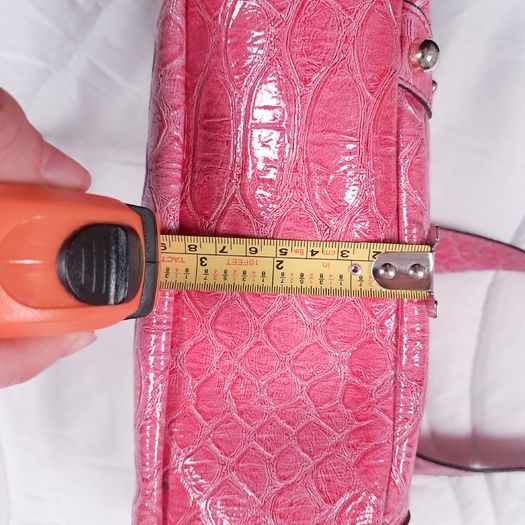 Guess Vintage Pink Croc Embossed Patent Leatherette Shoulder Bag Y2K