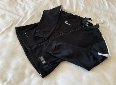 Boys black Nike Dri fit tracksuit jacket zip top 8 9 10