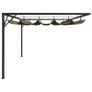 Garden Wall Gazebo with Retractable Roof 3x3 m Taupe 180 g/m Image 2