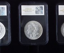 The Complete Morgan Dollar Mintmark Collection - 3 Silver Coins (Deluxe Case and Cert)