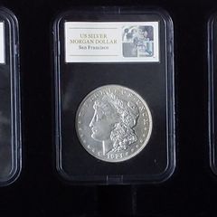 The Complete Morgan Dollar Mintmark Collection - 3 Silver Coins (Deluxe Case and Cert)