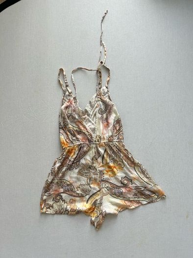 River Island Boho Paisley Wrap Playsuit Romper with Matching Kimono size S XS