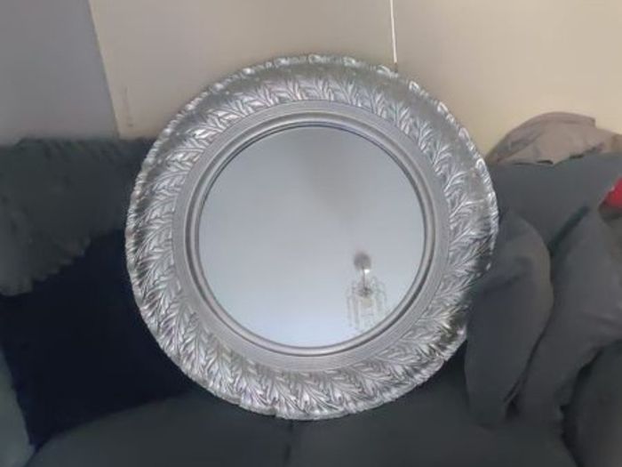silver effect mirror