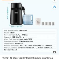 VEVOR 4L Water Distiller Purifier Machine