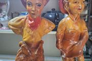 Vintage Carnival Chalkware Statues